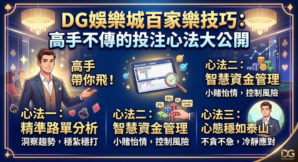 掌握高手私房投注心法！立即閱讀 DG 百家樂完整技巧解析